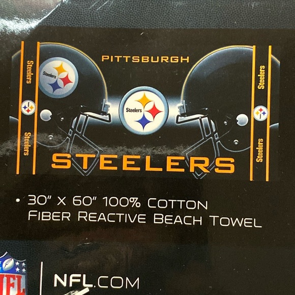 NFL Pittsburgh Steelers  30’ x 60’ 100% Cotton Fiber Reactive Beach Towel NWT - Picture 2 of 3